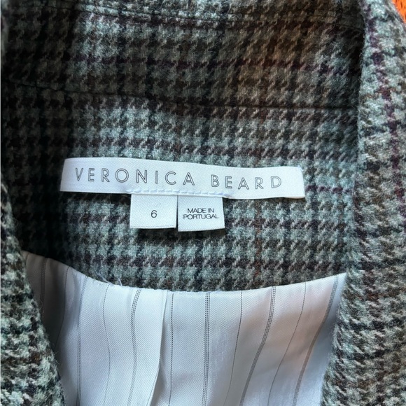 Veronica Beard Sybille Cropped Houndstooth Wool Blend Blazer, Size: 6 - Picture 7 of 9